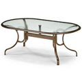 US Made 43" x 75" Oval Dining Height Glass Top Table